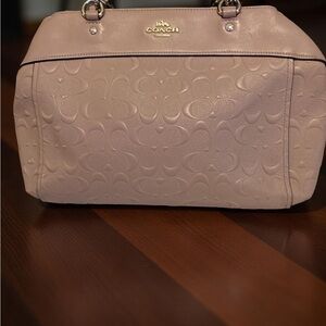 Coach 5952 Embossed  Brook pale peach Leather shoulder Bag